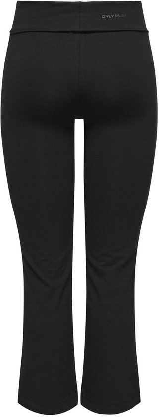 Legging de sport noire ONLY PLAY à jambes évasées et entrejambe haut. Le logo ONLY PLAY est sur la ceinture.