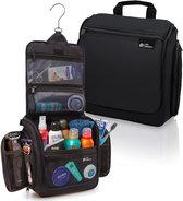 D&D Wanderlust Trousse de Toilette avec Crochet - Organisateur de Voyage de Luxe Suspendu avec 10 Compartiments - Zwart - Unisexe Femmes et Hommes - Capacité de 6 litres
