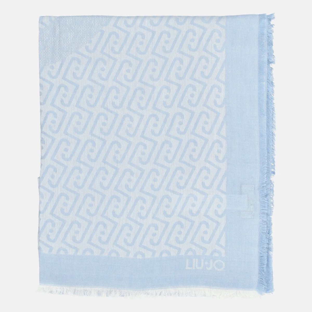 Liu Jo Logo - Scarf Sjaals Dames - Lichtblauw - Maat ONESIZE