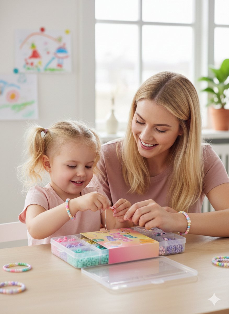Armbandjes Maken Set Pastelkleuren – Knutselset voor Kinderen – Creatief Speelgoed vanaf 3 Jaar – Leuk Cadeau voor Meisjes
