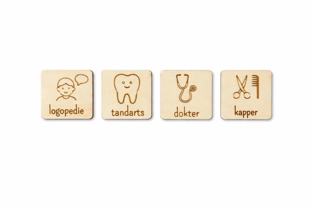 Weekplanner - uitbreidingsset afspraken - houten weekplanner - planning kinderen - weekplanning - afspraken - tandarts - logopedie - dokter - kapper