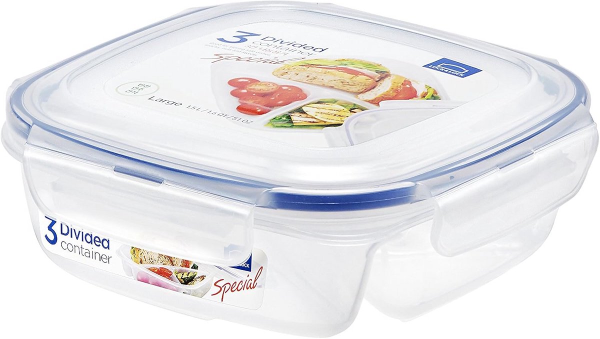Luchtdichte Lunchtrommel met 3 Vakken 750 ml BPA-vrij