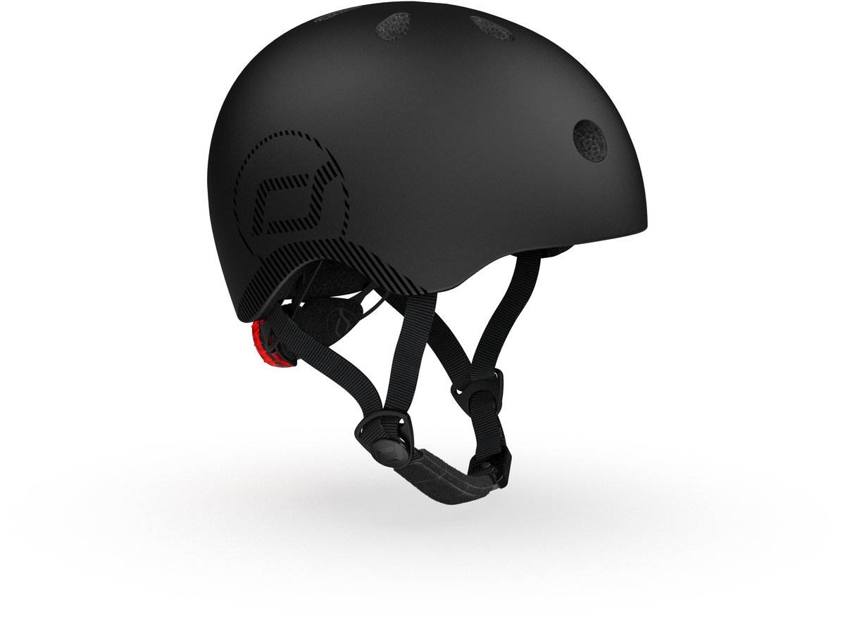 Scoot & Ride Helmet – Sporthelm – M/L 55-59 cm – LED achterlicht – magnetische sluiting – verstelbaar – Zwart