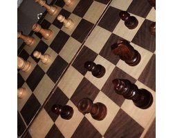 Houten Schaken Set – Klapbaar Schaken Bord 36 cm | Schachspiel voor Kinderen & Volwassenen | Compleet Schaken Set voor Familie, Feestjes & Reizen