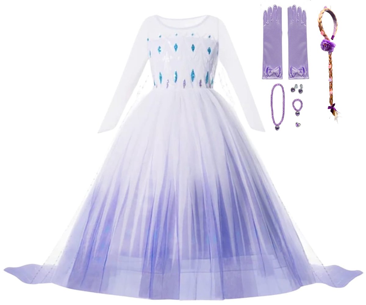 Het Betere Merk prinsessenjurk meisje - Elsa jurk - verkleedjurken meisjes - maat 146/152 - verkleedkleren kind - prinsessen verkleedkleding - inclusief prinsessen speelgoed