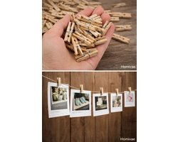 Homivae Mini Wasknijpers Hout 25 mm – 100 Stuks – Decoratief & Knutselen