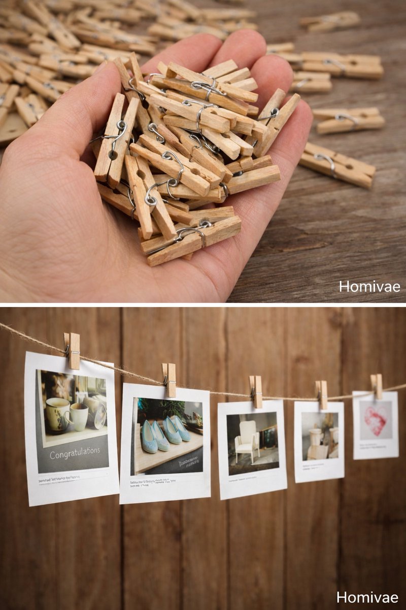 Homivae Mini Wasknijpers Hout 25 mm – 100 Stuks – Decoratief & Knutselen
