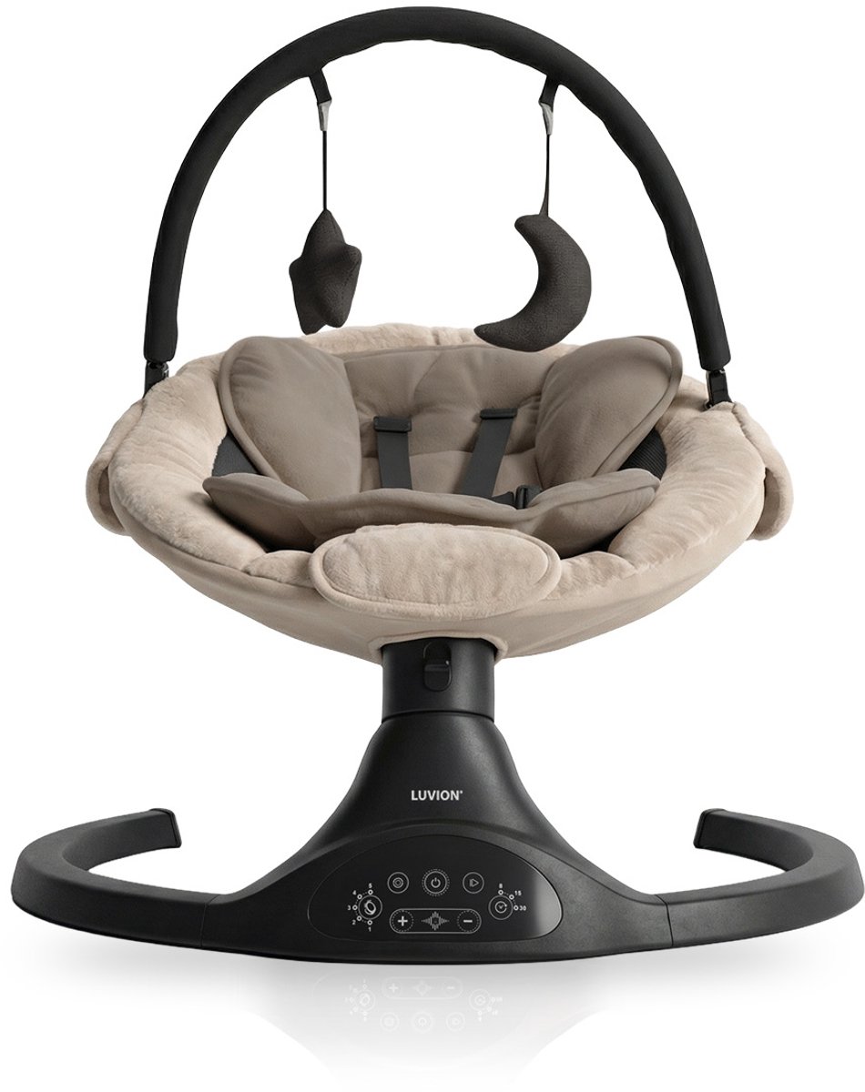 LUVION® Baby Swing Beige - Elektrische Babyschommel - Automatische Wipstoel voor je Baby - Schommelstoel - Babyswing - Uitneembare Wasbare Wipstoelhoes — afbeelding 3