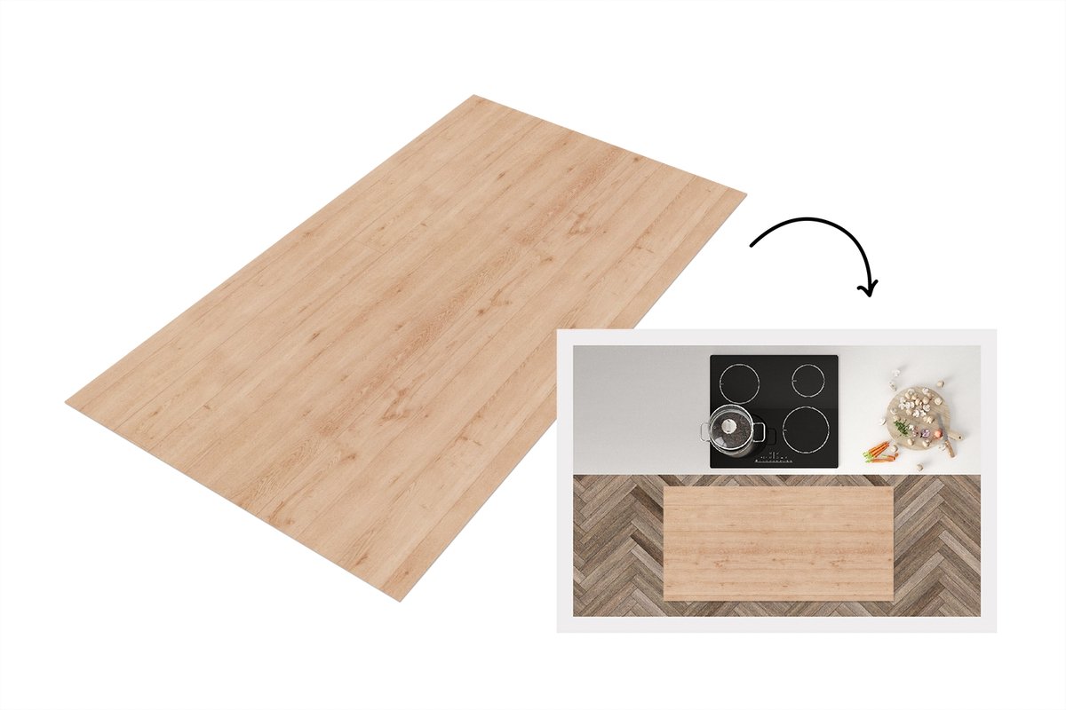 KitchenYeah Keukenloper 120x60 cm - Keukenmat vinyl Hout - Patronen - Planken - Keukenmatten loper - Keuken vloerkleed tapijt Hout - Planken