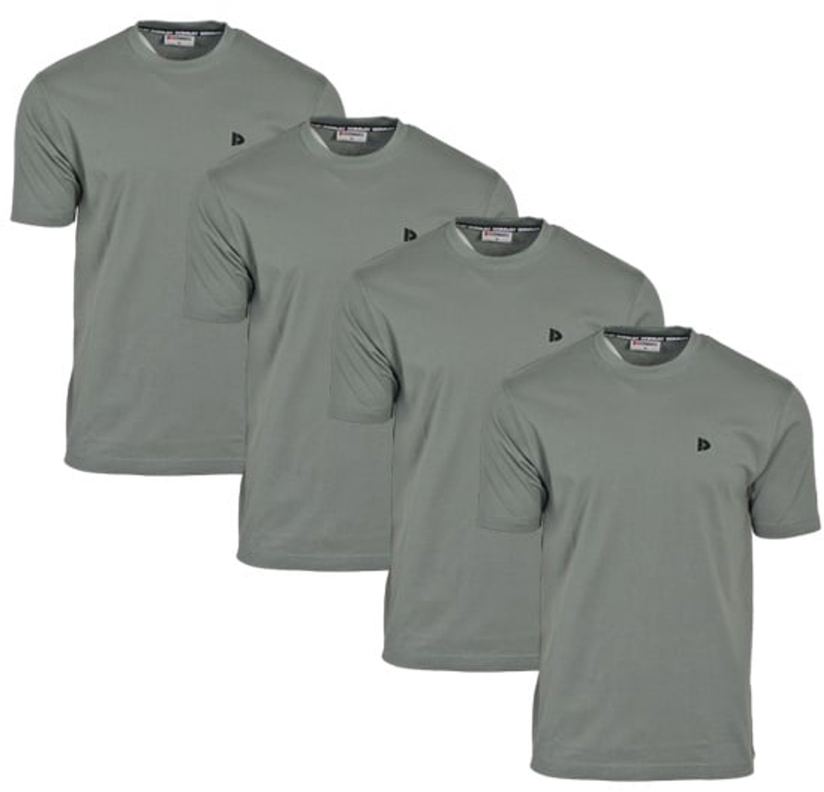4-Pack Donnay - T-shirt (Vince) - Sportshirt - Heren - Jungle green (336) - maat 3XL