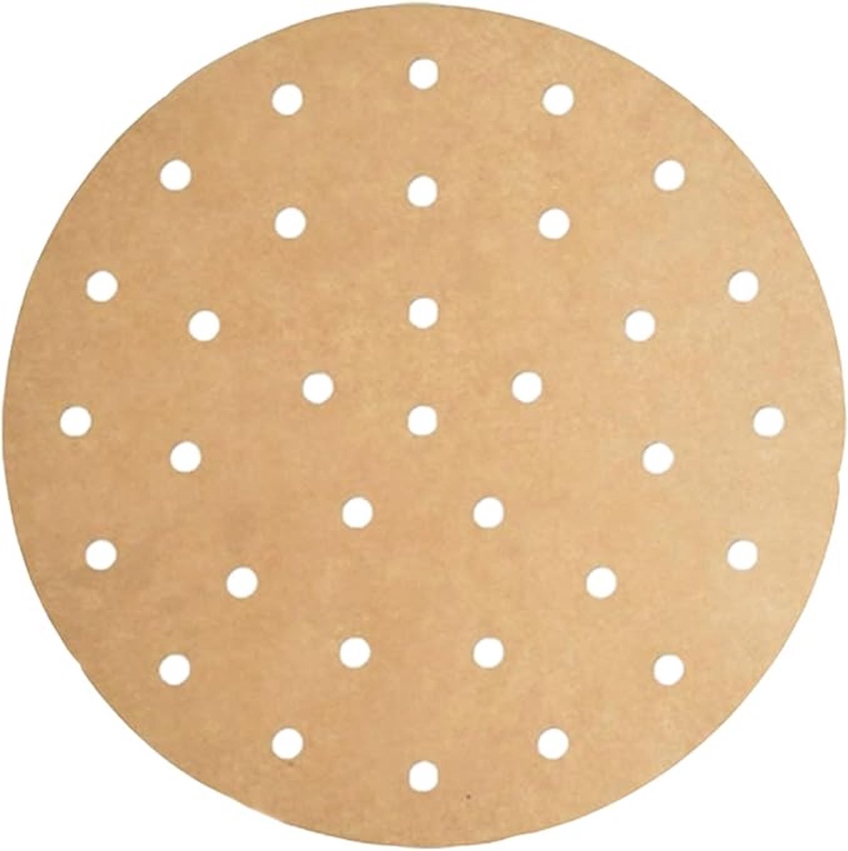 Niet-poreus 15 cm perkamentpapier voor luchtfrituurpapier rond ongebleekt 100 vellen AirFryer Blotting Paper, bamboe stoommand, bakpapier, magnetron, oven niet-klevend bruin koken