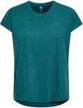 Donkergroen Only Play t-shirt met korte mouwen en subtiel logo op de borst.