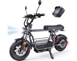 iScooter DX5-Elektrische scooter-15 inch-1500 W -72 km actieradius - Vier versnellingen - 6/10/15/25km/h-48 V 15,6 Ah - Afneembare mand - Antidiefstalfunctie- All-terrain/stadsmodel