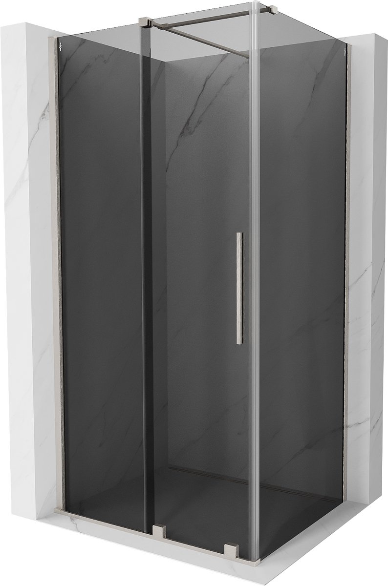Mexen Velar schuifdouchecabine 110 x 120 , grafiet, geborsteld nikkel - 871-110-120-41-97