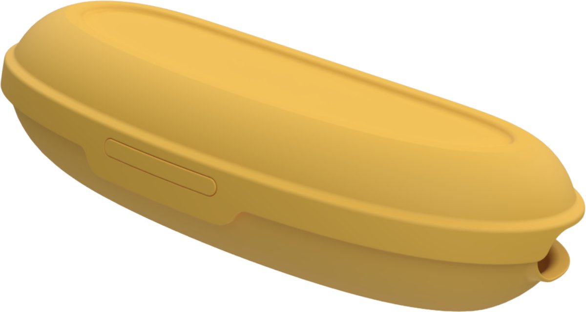 Day To Day Bananendoos Geel - Fruitbox met Clipsluiting - BPA-vrije Fruitdoos - Vaatwasbestendig Bananenbox - Gemaakt in België - 220x90x55mm