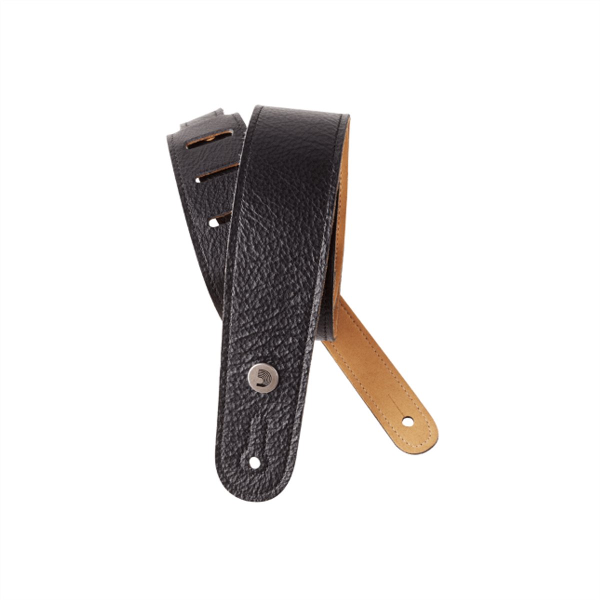 D'Addario Slim Garment Leather Guitar Strap - leren gitaarband zwart