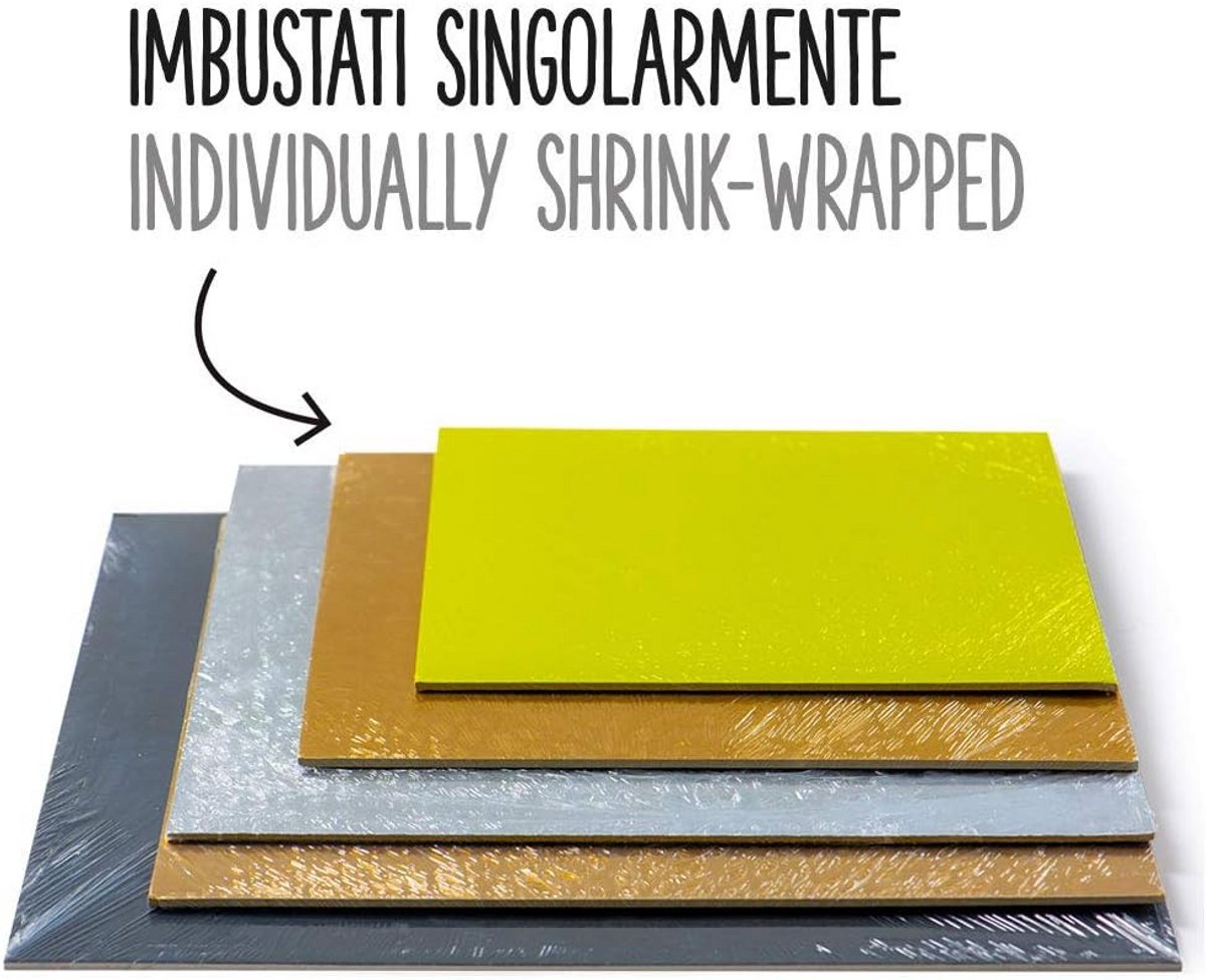 Luxe Vierkante Taartplateau Goud Zwart Karton 36x36 cm