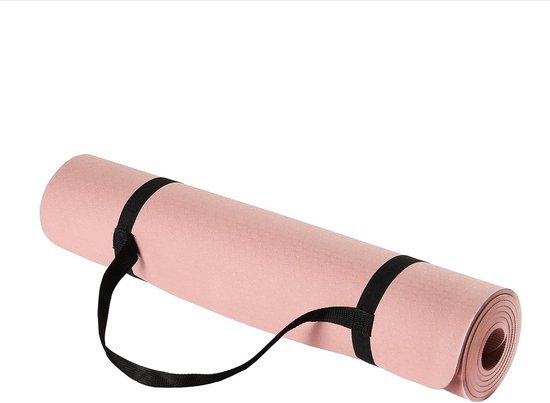 Stunq® TPE Oefenmat 6 mm – Antislip Yoga mat met Draagriem – Fitnessmat voor Yoga, Pilates & Training – Roze 187 x 61 x 0,6 cm van stunq — afbeelding 5
