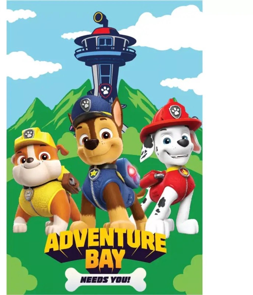 OEKO-TEX Paw Patrol fleece deken adventure 100 x 150 cm Multicolor