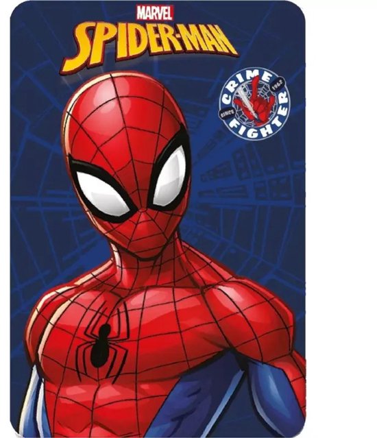 Spiderman Fleece deken crime blauw 100 x 140 cm