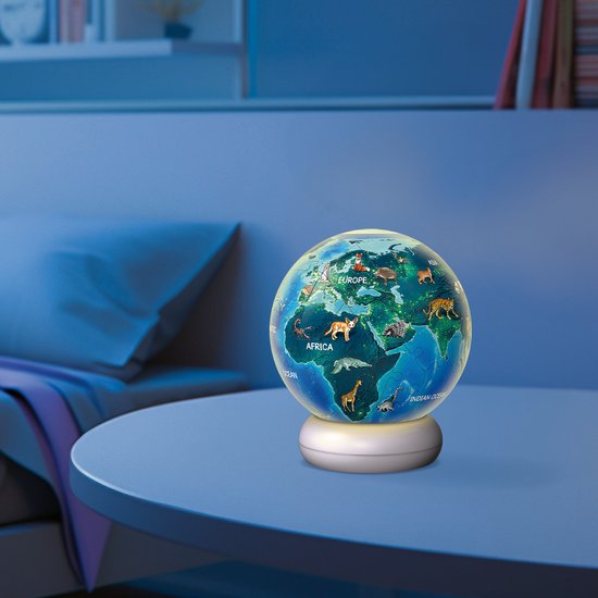 Ravensburger - Aarde met Diermotieven - 3D Puzzle-Ball Nachtlicht - 73 Stukjes van Merkloos — afbeelding 5