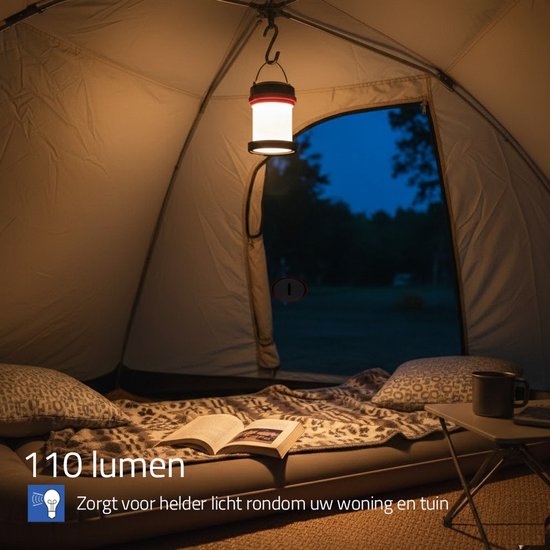Solar led kampeerlamp 'Explorer' - Opvouwbare outdoor lamp voor op tafel - Buitenlamp op zonne-energie - Zaklamp - Camping verlichting van Lunson — afbeelding 3