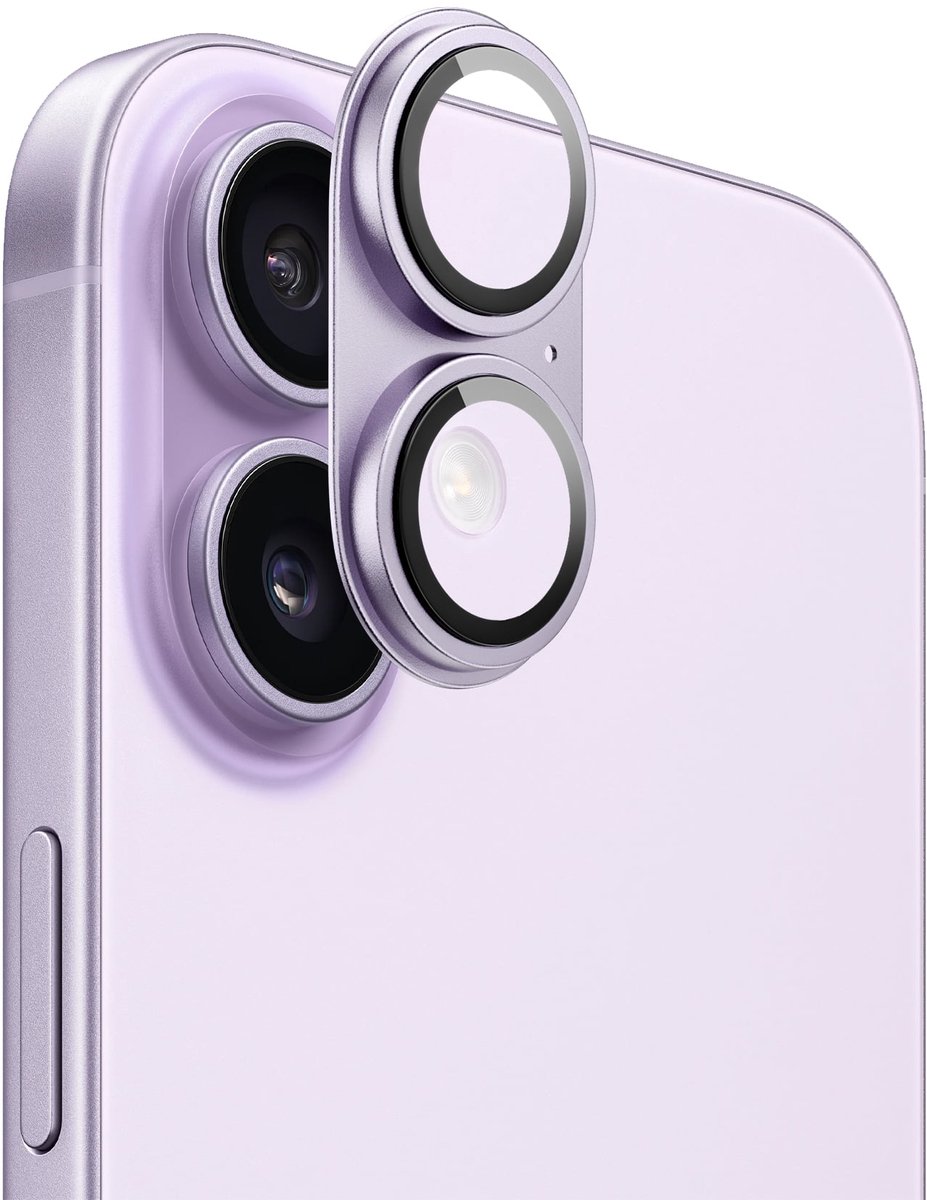 WiWU Camera Lens Protector geschikt voor iPhone 17 - 9H Gehard Glas & Aluminium - Camera Bescherming - Paars
