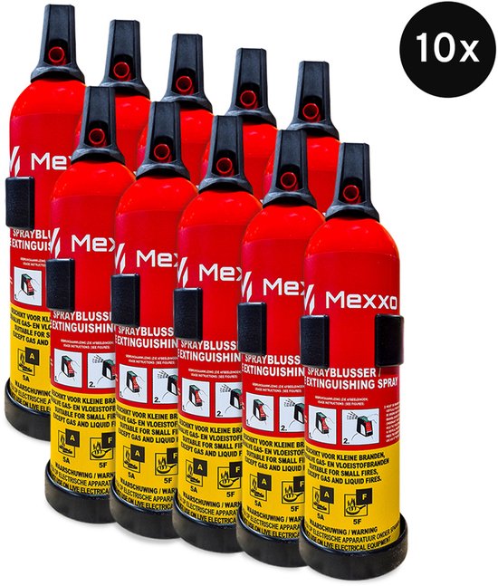 Mexxo Sprayblusser 750ml AF - Set van 10 - Met wandbeugel - PFAS-vrije schuimblusser