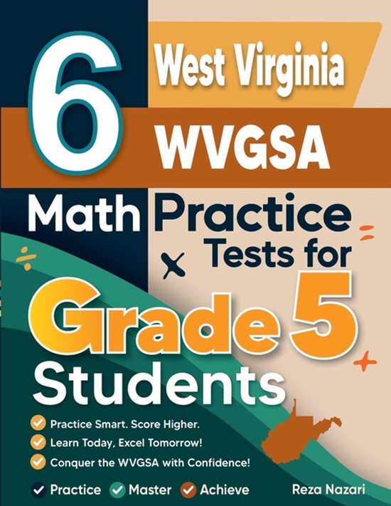 6 West Virginia WVGSA Grade 5 Math Practice Tests - cover