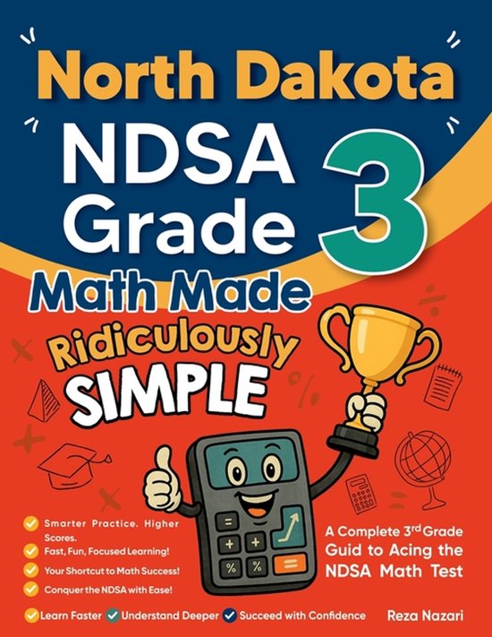 North Dakota NDSA Grade 3 Math Made Ridiculously Simple - cover