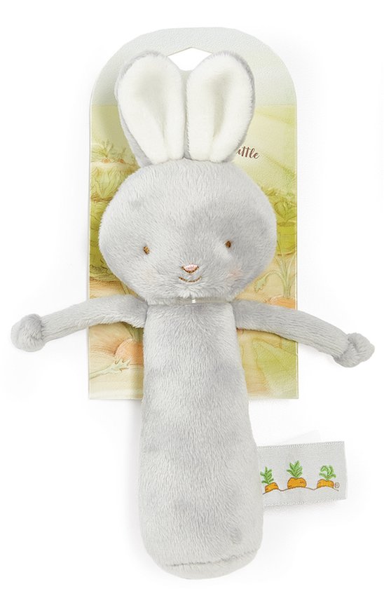 Bunnies By The Bay Rammelaar Konijn - Knuffel - Geborduurde details - 15 cm - Grijs van Bunnies By The Bay — afbeelding 3