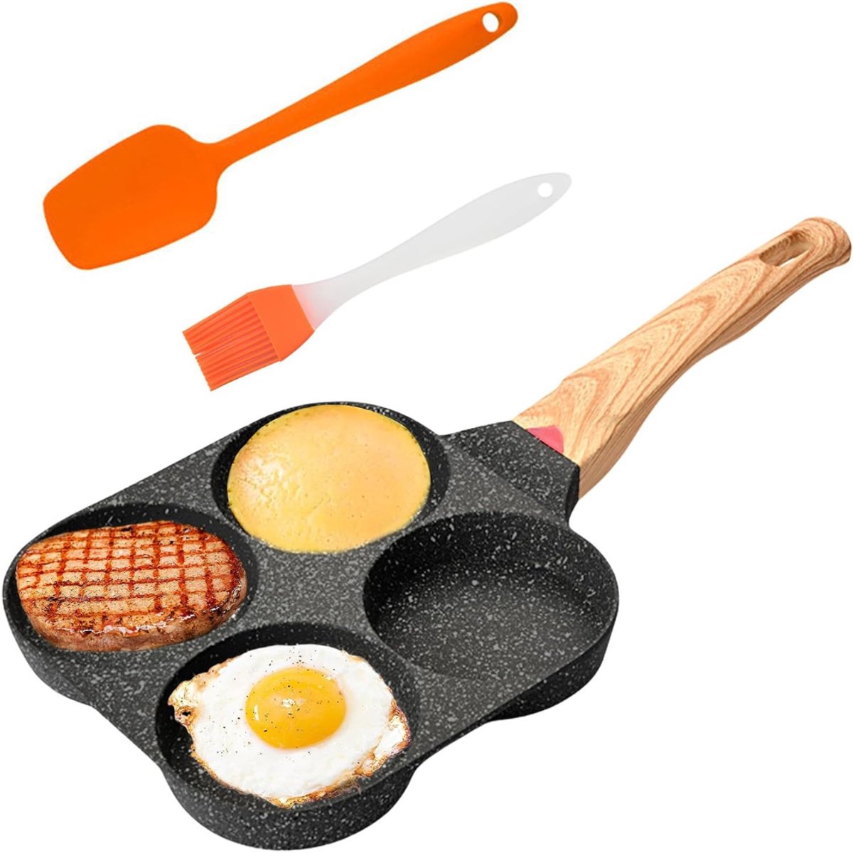 Florixa® Poffertjespan - Gietijzeren pan - Voor inductie / electrisch - Poffertjes maken - Grijs - 35cm x 19cm x 2cm