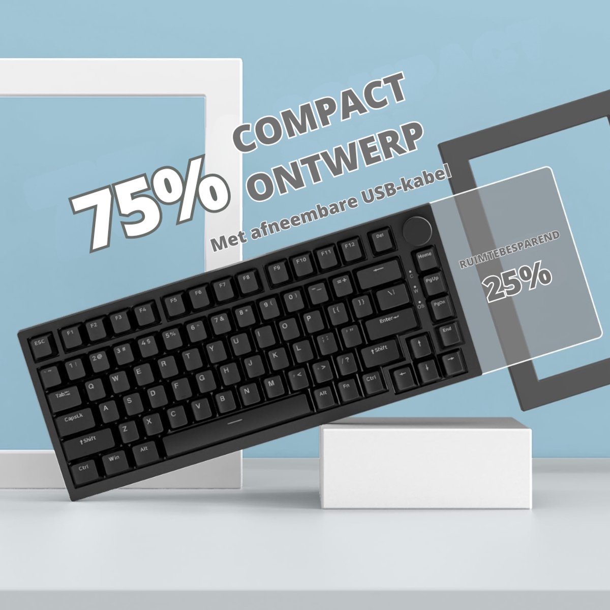 VH Supplies® Mechanical Keyboard - Mechanisch Toetsenbord - Gaming Keyboard - 75% - USB-C thumbnail 3