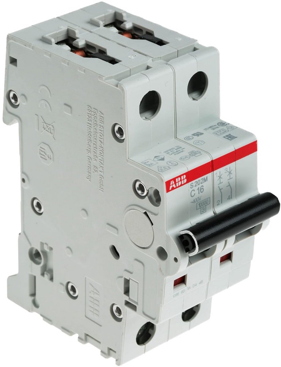 Zekeringsautomaat 2-polig Type C 16A voor Installatiekast
