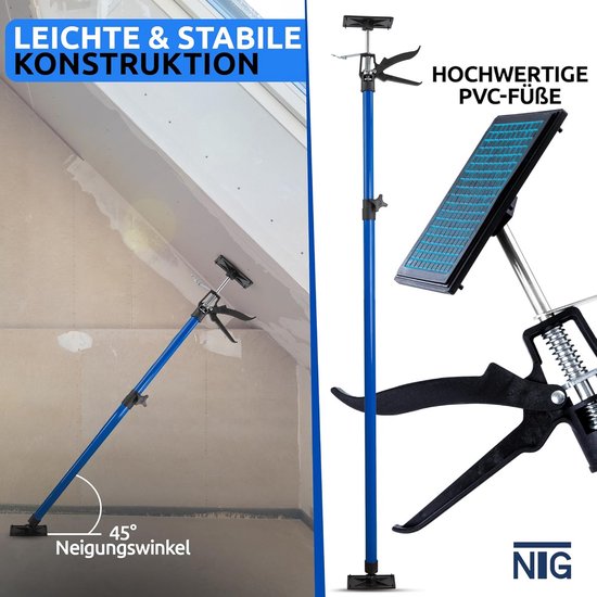 Telescopische Spanstang met Eén Hand Bediening voor Montage tot 290 cm van Merkloos	 — afbeelding 2