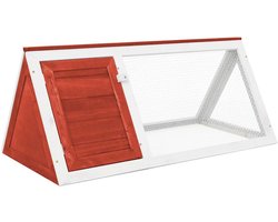 vidaXL - Konijnenhok - hout - rood