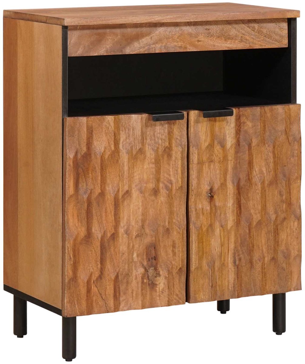 vidaXL - Dressoir - met - opslag - Acacia - Bruine - Afwerking - 60 - x - 33 - x - 75 - cm