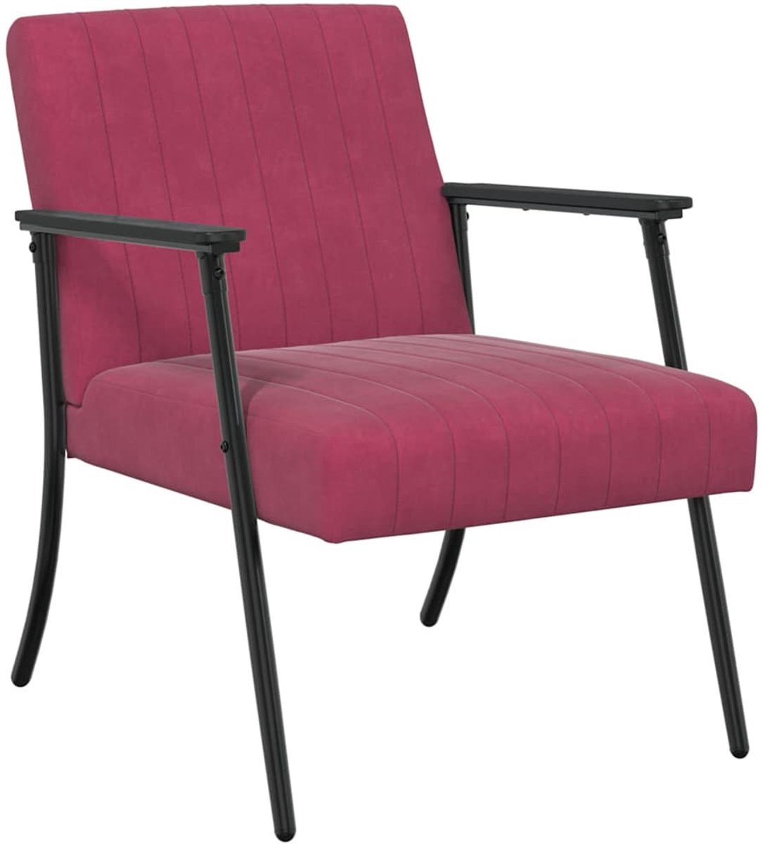 vidaXL - Fauteuil - Wijnrood - Fluweel