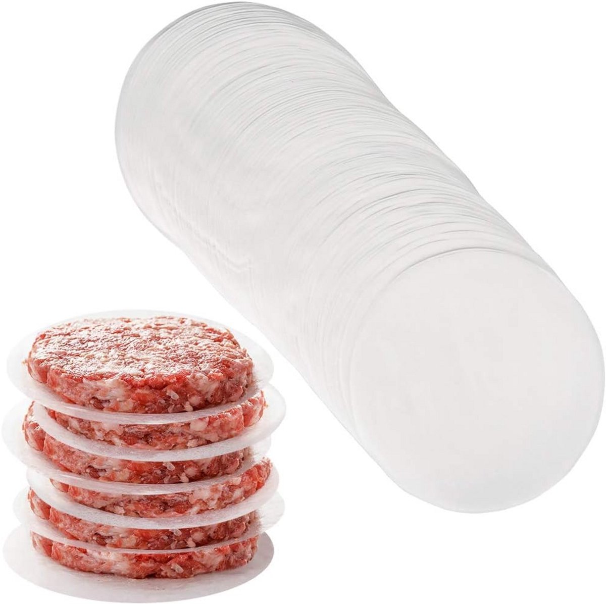 Ronde Hamburger Patty Vellen Antiaanbak - 200 Stuks voor Hamburgerpers en Bakken