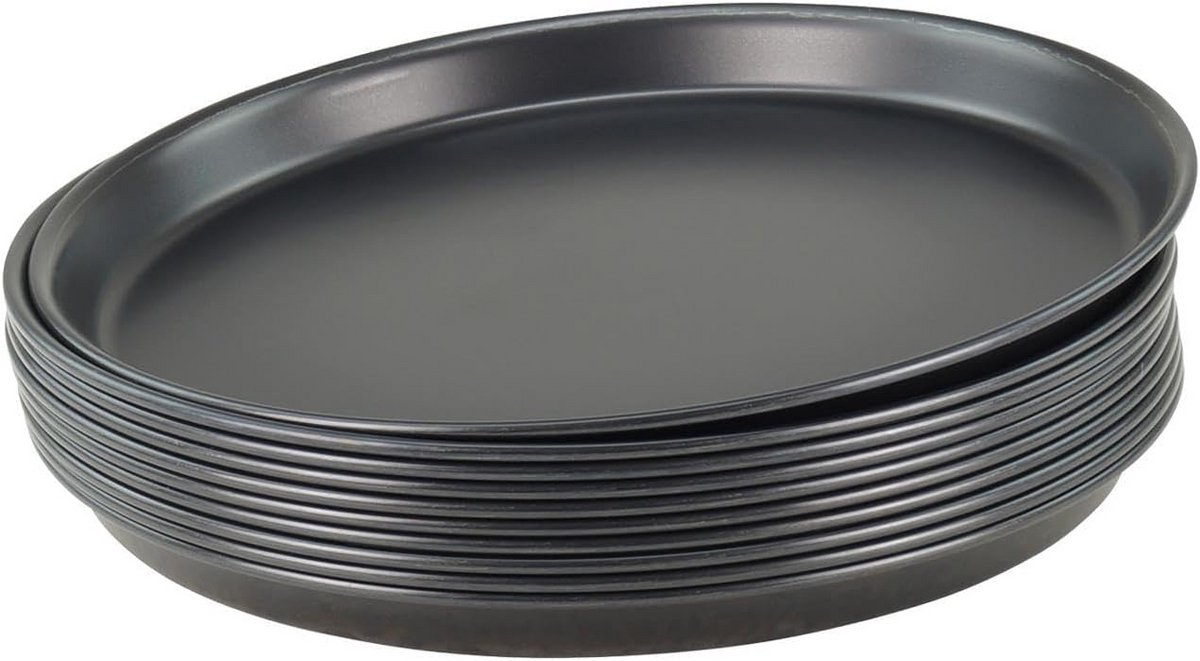 10x Professionele Ronde Pizza Platen van Zwaar Tin Ø 26 cm - Hittebestendig