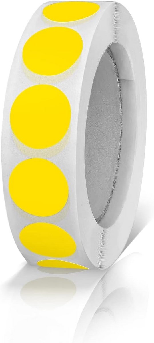 1000 Stuks Ronde Kleurcodering Stickers 13mm Geel Zelfklevend Weerbestendig
