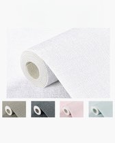 Mogi Products - Papier Peint Isolant - Papier Peint Autocollant pour Salon & Chambre - ± 2 mm d'épaisseur et Résistant à l'eau - Structure Lin Wit - Papier Peint Isolant