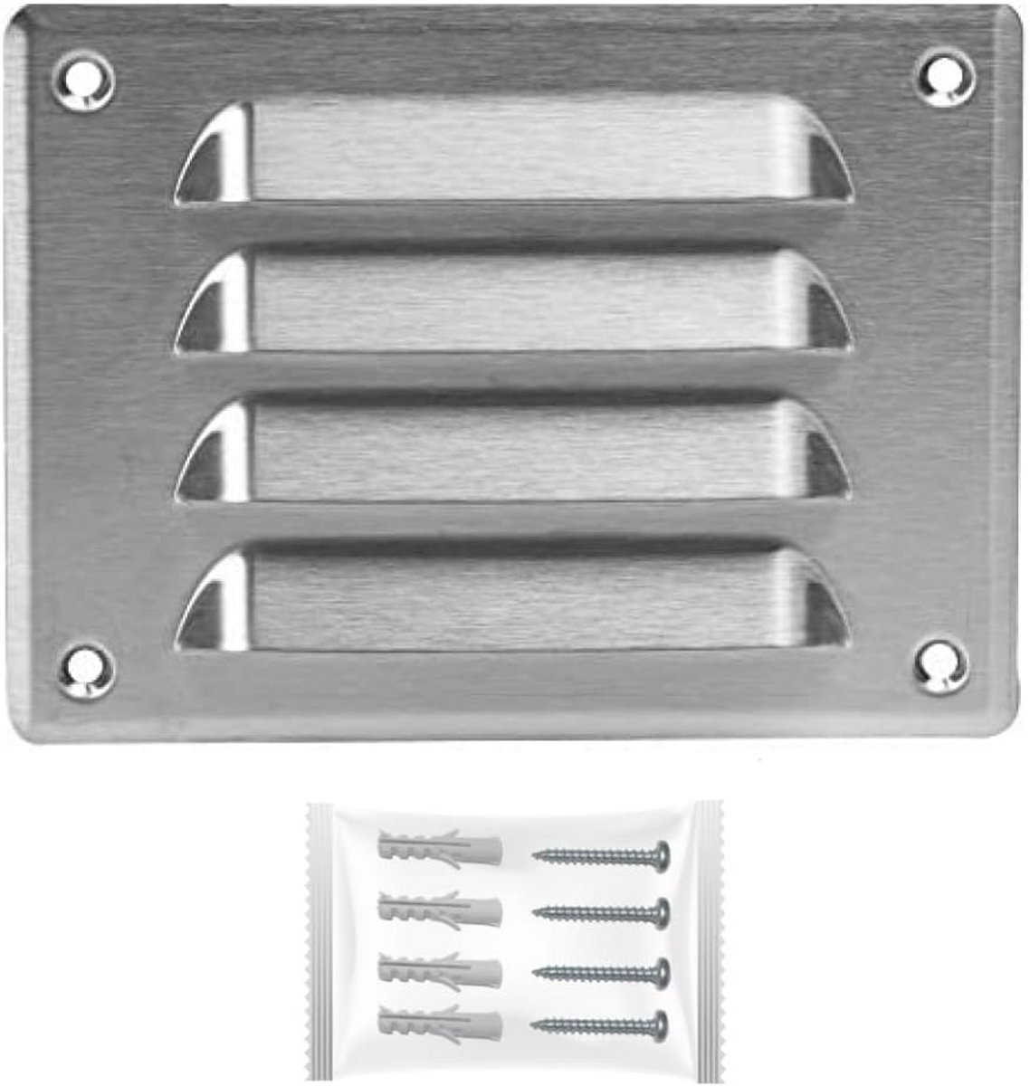 Ventilatie Roosters RVS met Insectenhor 140x105mm voor Buitenlucht