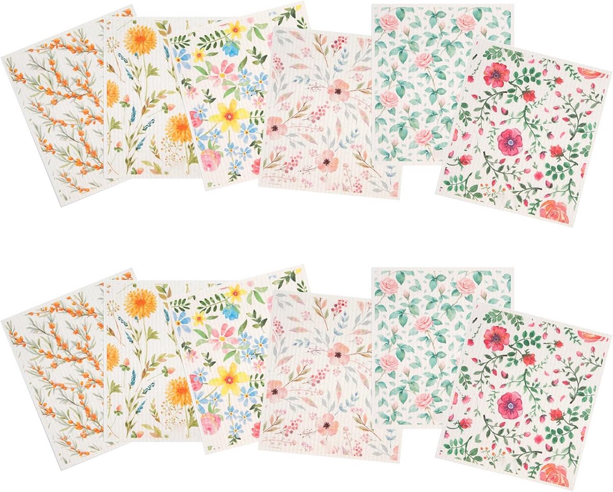 Set van 6 Zweedse Keukendoeken met Kleurverloop - Super Absorberend en Sneldrogend