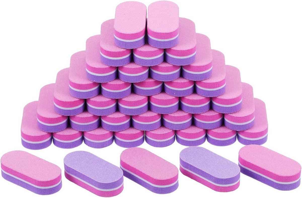 40x Mini Nagelbufferblokken Dubbelzijdig voor Gel, Acryl en Natuurlijke Nagels