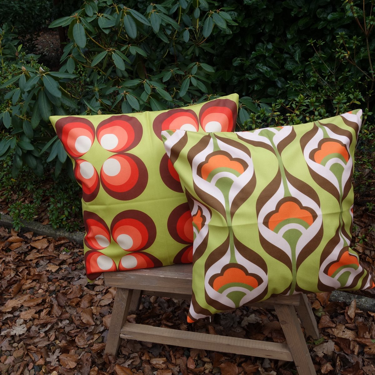 Kussenhoezen - Retro Midcentury stijl kussenhoes - set van 2 - Formaat 45 x 45 cm - Exclusief binnenkussen