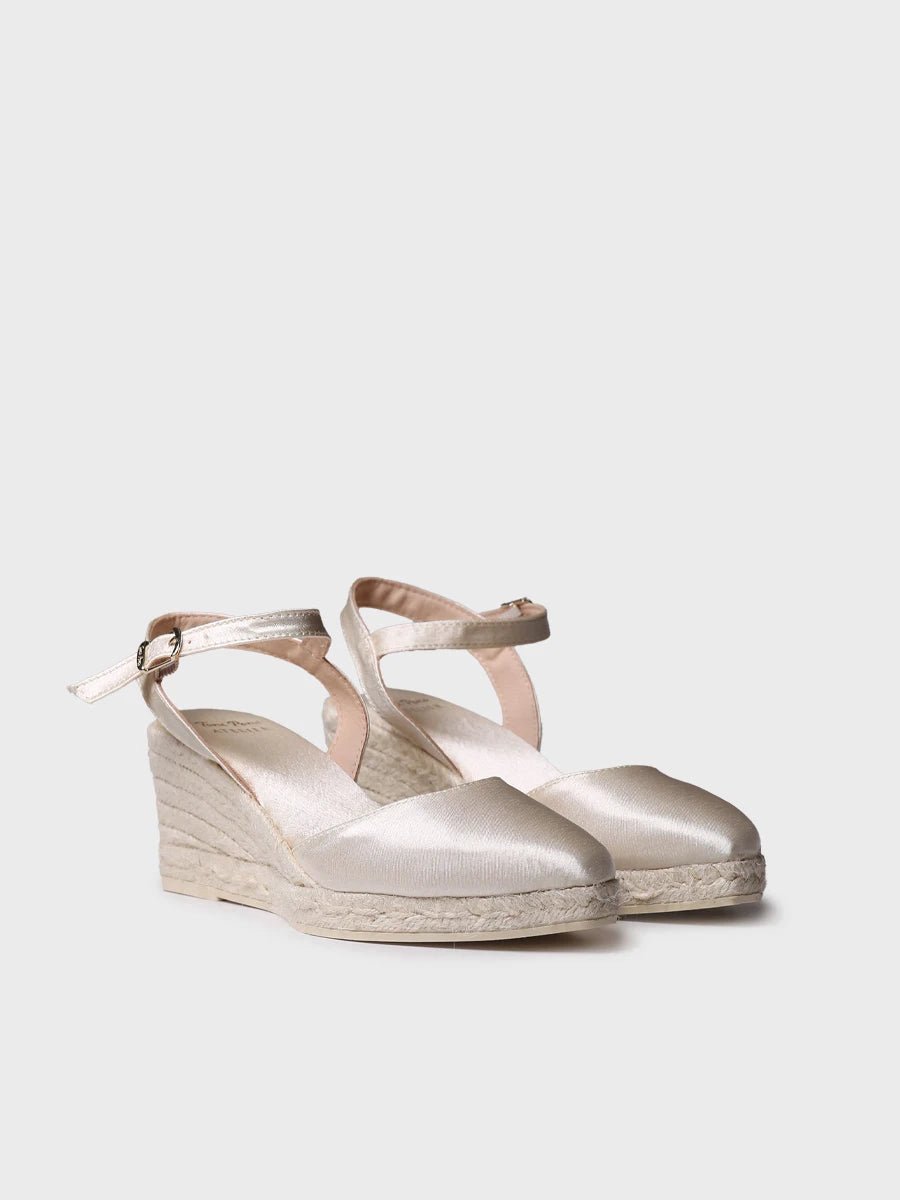 Dames espadrilles met satijnen sleehak | MARGOT
