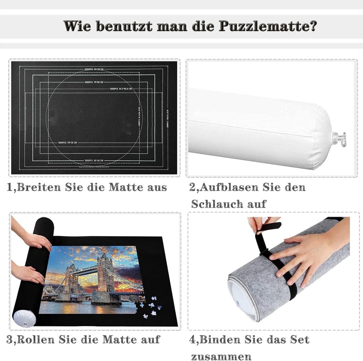 Puzzelmat voor 3000stukjes - Puzzelmap met Accessoires - Puzzelbord - Puzzelmatten - Puzzelmat Volwassen en Kinderen - Geschikt voor legpuzzel 2000 & 1500 & 1000 Stuks - Bescherming — cadeau in Spellen & Speelgoed - foto 2