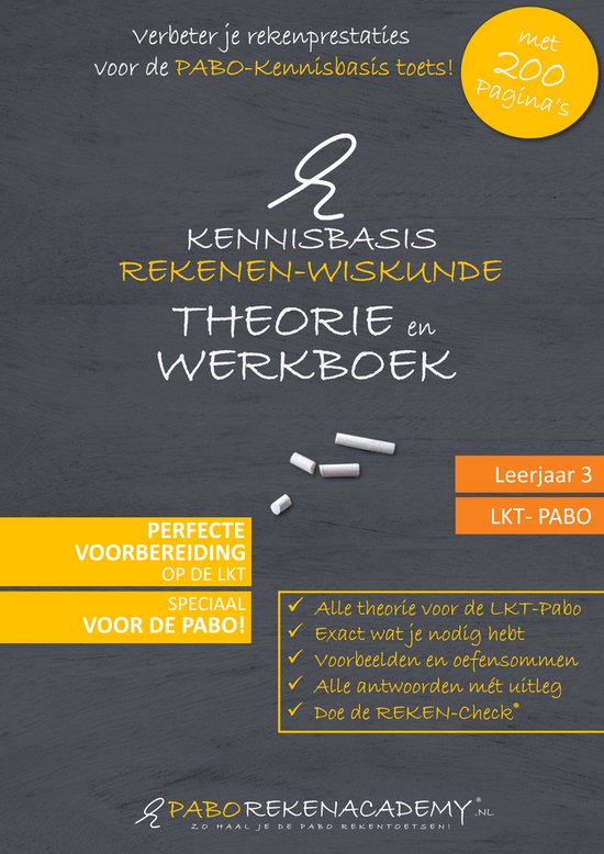 Kennisbasis rekenen - wiskunde PABO | JAAR 3 | LKT theorie-  ... - cover