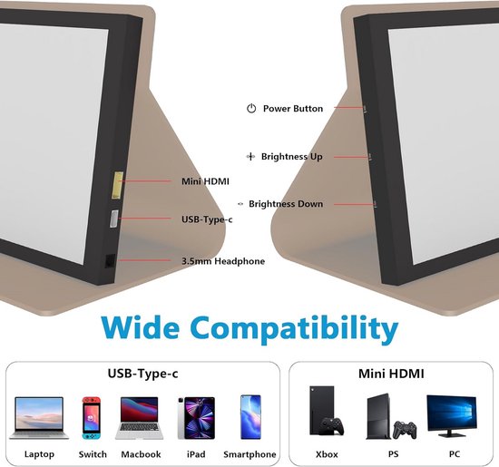 Portable Monitor - Draagbare Scherm - Uitbreider - Full HD ...